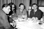 Herbert Linge, Richard von Frankenberg, Ferry Porsche und Hans Herrmann