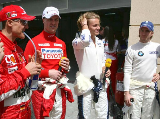 Michael Schumacher, Ralf Schumacher, Nico Rosberg und Nick Heidfeld