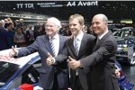 Audi-Vorstand Michael Dick, Mattias Ekström und Sportchef Wolfgang Ullrich