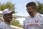 Rubens Barrichello und Ross Brawn (Teamchef) (Honda F1 Team