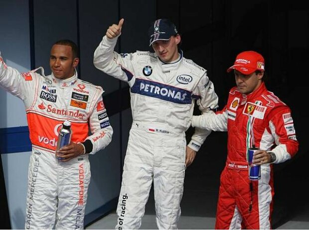 Lewis Hamilton, Robert Kubica und Felipe Massa