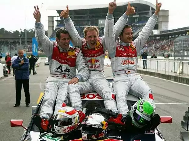 Tom Kristensen, Mattias Ekström und Timo Scheider Titel-Bild zur News: Tom Kristensen, Mattias Ekström und Timo Scheider