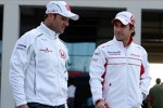Rubens Barrichello (Honda F1 Team) und Timo Glock (Toyota) 