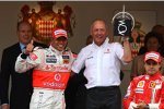 Lewis Hamilton (McLaren-Mercedes), Ron Dennis (Teamchef) und Felipe Massa (Ferrari) 