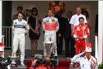 Robert Kubica (BMW Sauber F1 Team), Lewis Hamilton (McLaren-Mercedes) und Felipe Massa (Ferrari) 