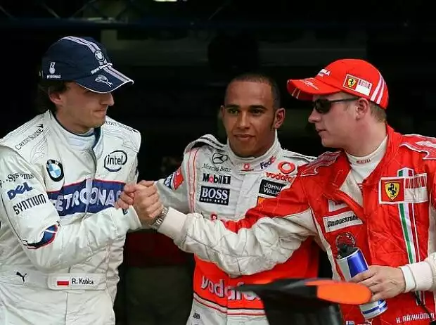 Robert Kubica, Lewis Hamilton und Kimi Räikkönen Titel-Bild zur News: Robert Kubica, Lewis Hamilton und Kimi Räikkönen