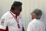 Vijay Mallya (Teameigentümer) (Force India) und Bernie Ecclestone (Formel-1-Chef)