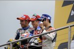 Valentino Rossi (Yamaha), Casey Stoner (Ducati) und  Daniel Pedrosa (Honda)