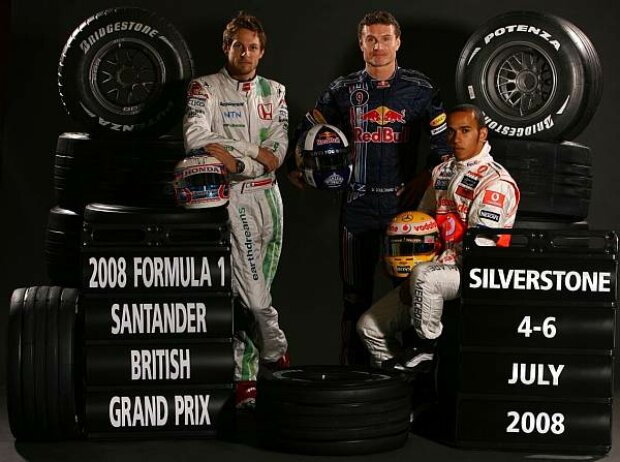 Titel-Bild zur News: Jenson Button, David Coulthard und Lewis Hamilton