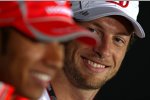 Jenson Button (Honda F1 Team) und Lewis Hamilton (McLaren-Mercedes) 