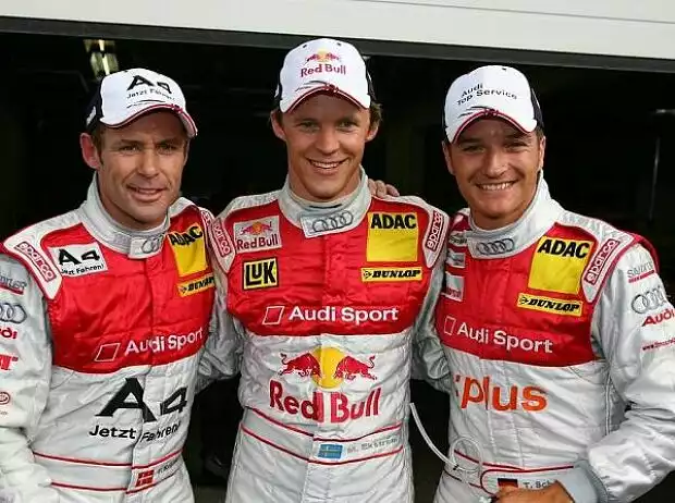 Tom Kristensen, Mattias Ekström, Timo Scheider Titel-Bild zur News: Tom Kristensen, Mattias Ekström, Timo Scheider