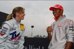 Susie Stoddart und Lewis Hamilton (McLaren-Mercedes) 