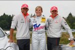 Lewis Hamilton, Susie Stoddart und Heikki Kovalainen  (McLaren-Mercedes) 