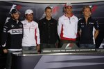 Nick Heidfeld (BMW Sauber F1 Team), Timo Glock (Toyota), Sebastian Vettel (Toro Rosso), Adrian Sutil (Force India) und Nico Rosberg (Williams) 