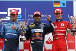 Andreas Zuber (Piquet), Karun Chandhok und Bruno Senna (iSport) 