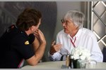 Christian Horner (Teamchef) (Red Bull) und Bernie Ecclestone (Formel-1-Chef) 