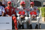 Kimi Räikkönen, Lewis Hamilton und Heikki Kovalainen