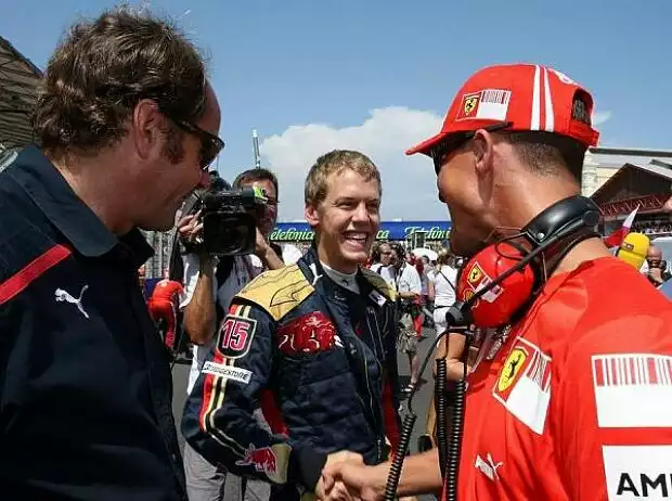 Sebastian Vettel Gerhard Berger Michael Schumacher Titel-Bild zur News: Sebastian Vettel Gerhard Berger Michael Schumacher