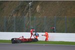 Kimi Räikkönen (Ferrari) beendete sein Rennen mit einem Dreher selbst