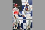 Lewis Hamilton (McLaren-Mercedes) und Nick Heidfeld (BMW Sauber F1 Team) 