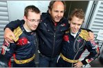 Sébastien Bourdais, Gerhard Berger (Teamanteilseigner) und Sebastian Vettel (Toro Rosso) 