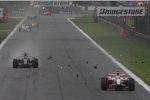 Giancarlo Fisichellas (Force India) Frontflügel fliegt weg