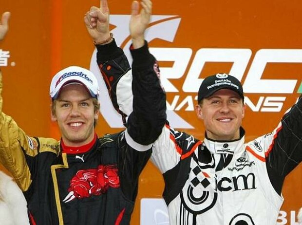 Sebastian Vettel und Michael Schumacher