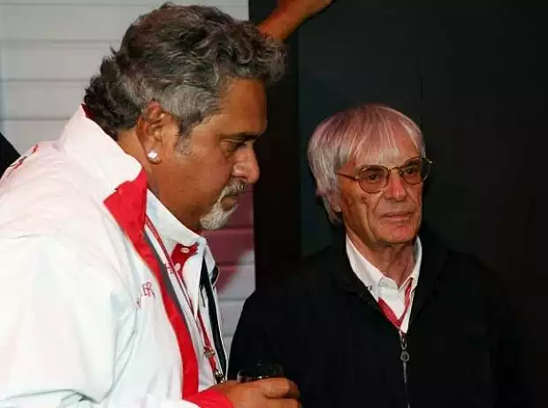 Vijay Mallya (Teameigentümer); Bernie Ecclestone Titel-Bild zur News: Vijay Mallya (Teameigentümer); Bernie Ecclestone