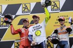 Casey Stoner (Ducati), Valentino Rossi (Yamaha) und Daniel Pedrosa (Honda)