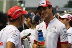 Lewis Hamilton (McLaren-Mercedes) und Adrian Sutil (Force India) 