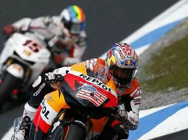 Nicky Hayden vor Alex de Angelis Titel-Bild zur News: Nicky Hayden vor Alex de Angelis
