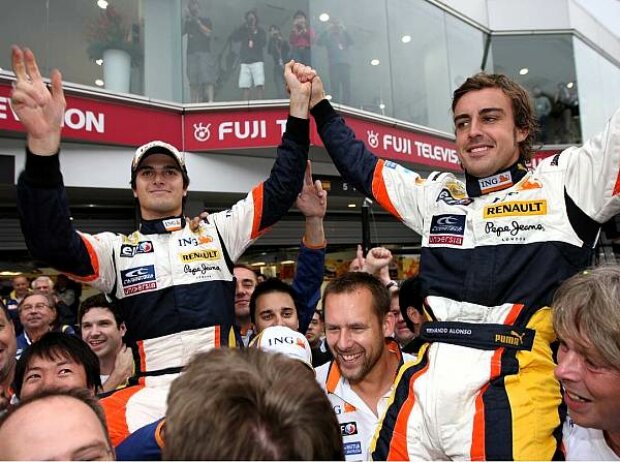 Titel-Bild zur News: Fernando Alonso und Nelson Piquet Jr.
