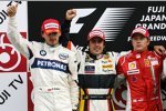 Robert Kubica (BMW Sauber F1 Team), Fernando Alonso (Renault) und Kimi Räikkönen (Ferrari) 