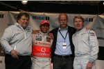 Norbert Haug, Lewis Hamilton, Dieter Zetsche und Mika Häkkinen