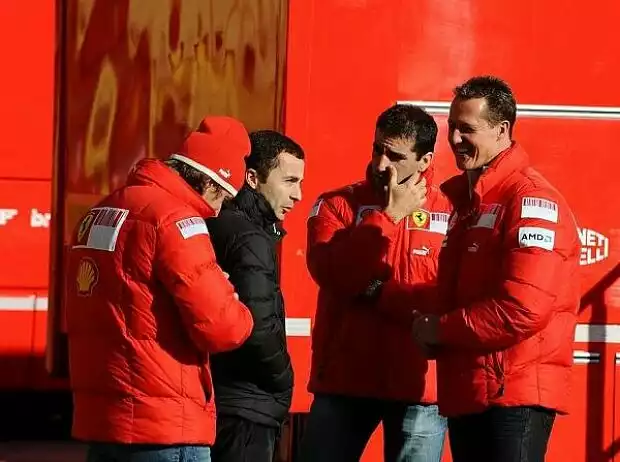 Luca Badoer, Nicolas Todt, Marc Gené und Michael Schumacher Titel-Bild zur News: Luca Badoer, Nicolas Todt, Marc Gené und Michael Schumacher