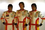 Fernando Alonso, Romain Grosjean und Nelson Piquet Jr. (Renault) 