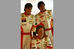 Fernando Alonso, Romain Grosjean und Nelson  Jr. (Renault)