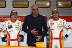 Fernando Alons,o Flavio Briatore (Teamchef) und Nelson Piquet Jr. (Renault)