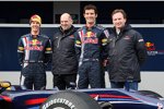 Mark Webber Sebastian Vettel Adrian Newey (Technischer Direktor) Christian Horner (Teamchef) (Red Bull) 