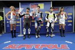 Die besten Drei der Superpole: Max Biaggi (Aprilia), Ben Spies (Yamaha), Jonathan Rea (Honda)