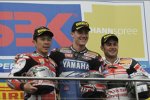 Noriyuki Haga (Ducati), Ben Spies (Yamaha), Jonathan Rea (Honda)