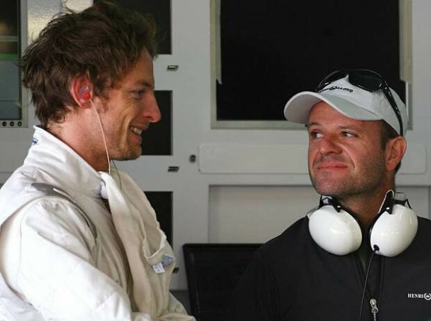 Titel-Bild zur News: Jenson Button, Rubens BarrichelloBarcelona, Circuit de Catalunya