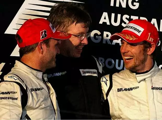 Rubens Barrichello, Ross Brawn und Jenson Button, Melbourne, Albert Park Titel-Bild zur News: Rubens Barrichello, Ross Brawn und Jenson Button, Melbourne, Albert Park