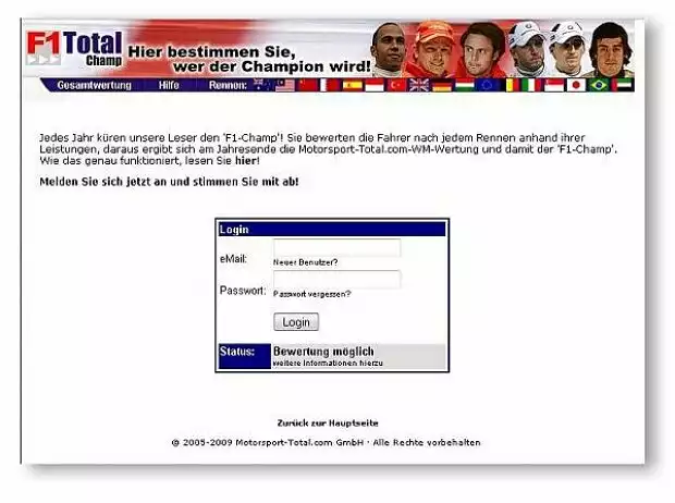 Titel-Bild zur News: F1Total Champ