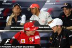 FIA-PK: Kimi Räikkönen (Ferrari) und Sebastian Vettel (Red Bull) 