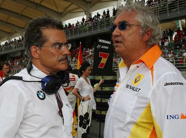 Titel-Bild zur News: Flavio Briatore (Teamchef), Mario Theissen (BMW Motorsport Direktor)
