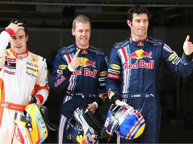 Titel-Bild zur News: Fernando Alonso, Sebastian Vettel, Mark Webber