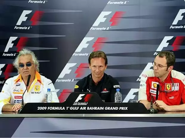 Flavio Briatore, Christian Horner und Stefano Domenicali Titel-Bild zur News: Flavio Briatore, Christian Horner und Stefano Domenicali