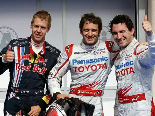 Sebastian Vettel, Jarno Trulli und Timo Glock Titel-Bild zur News: Sebastian Vettel, Jarno Trulli und Timo Glock