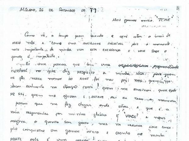 Brief von Ayrton Senna an Tché